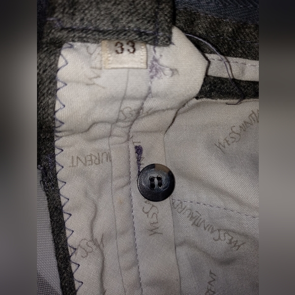 Yves saint Laurent wool dress pants highrise crop wideleg grey women's size 33 - Picture 5 of 8